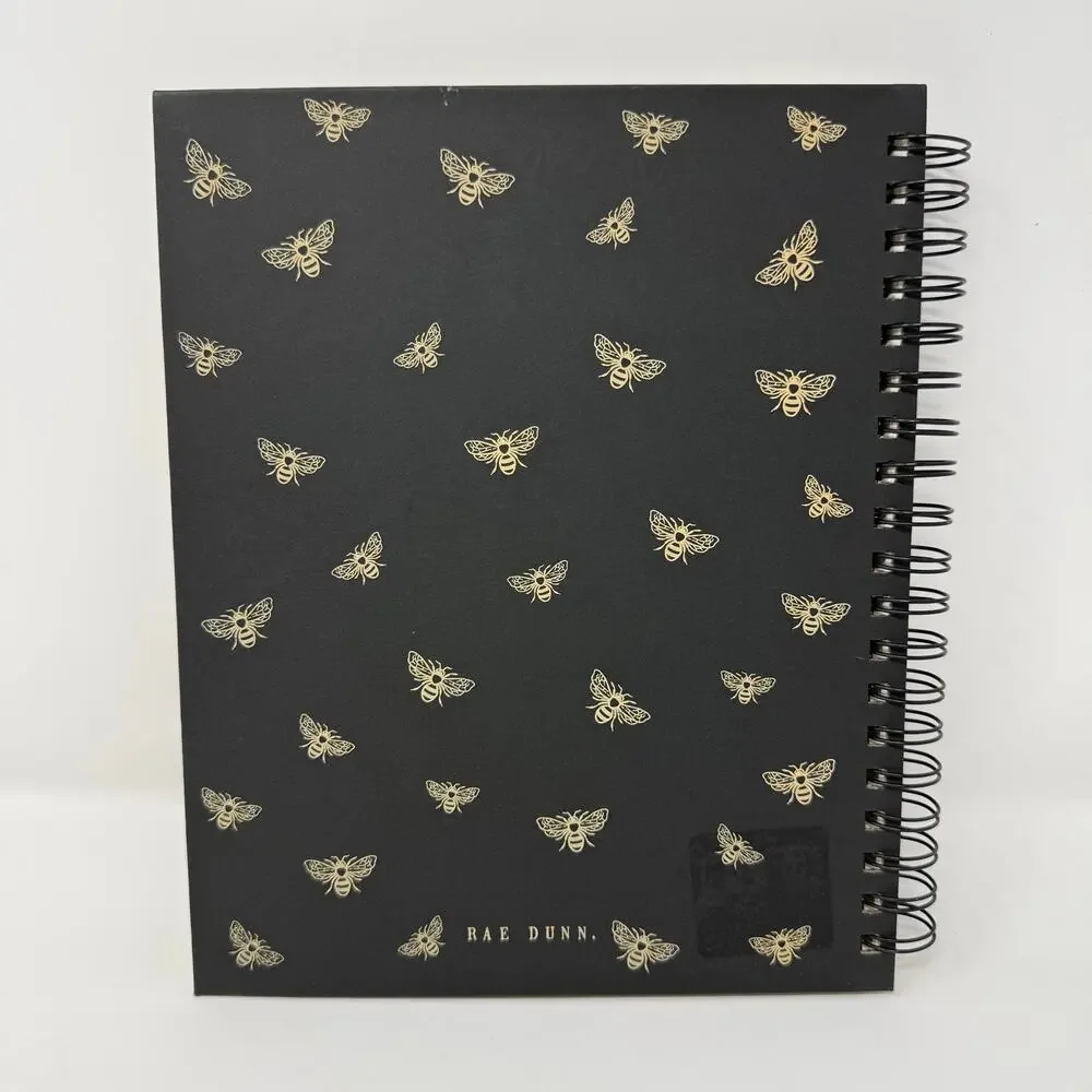Rae Dunn 2027 17 Month Planner Black Gold Bee Hardcover Spiral Agenda Planner